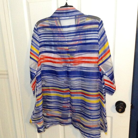 Mirror Image "Shacket" Sheer, "M" Avant Garde, Quiet Lux, Classic, Bohemian Chic - Picture 2 of 6